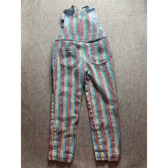 Boden Rainbow Striped Denim Old School Overalls Size 4y-5y - Picture 3 of 7